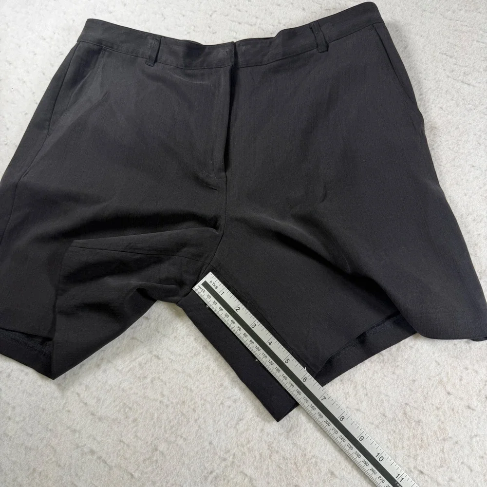 Tommy Bahama Womens 14 Black 100% Silk Herringbone Dress Shorts Resort Wear 3033